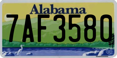 AL license plate 7AF3580