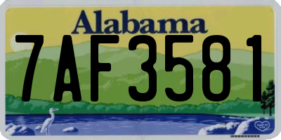 AL license plate 7AF3581