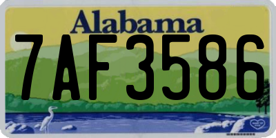 AL license plate 7AF3586