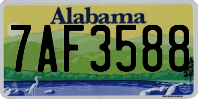 AL license plate 7AF3588