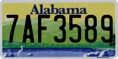 AL license plate 7AF3589