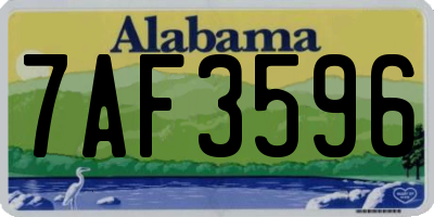 AL license plate 7AF3596