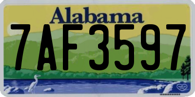 AL license plate 7AF3597