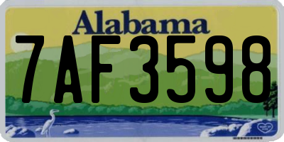 AL license plate 7AF3598