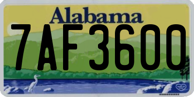 AL license plate 7AF3600