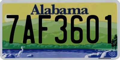 AL license plate 7AF3601