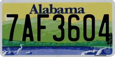 AL license plate 7AF3604