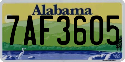 AL license plate 7AF3605