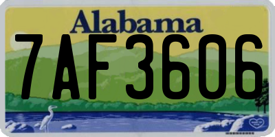 AL license plate 7AF3606