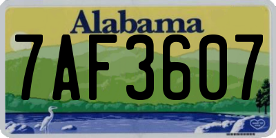 AL license plate 7AF3607