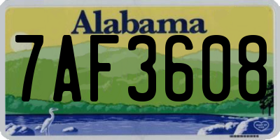 AL license plate 7AF3608