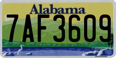 AL license plate 7AF3609