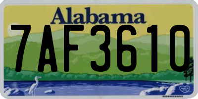 AL license plate 7AF3610