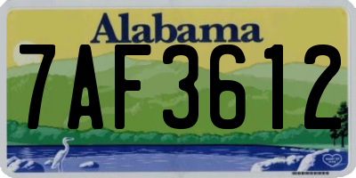 AL license plate 7AF3612