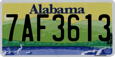 AL license plate 7AF3613