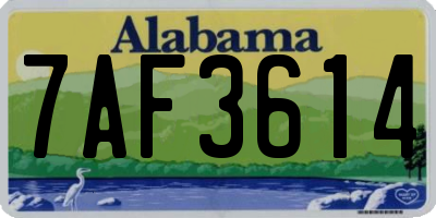 AL license plate 7AF3614