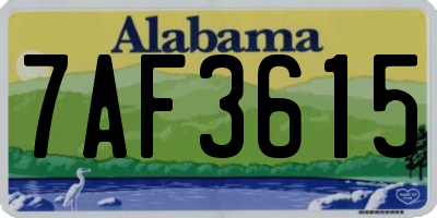 AL license plate 7AF3615