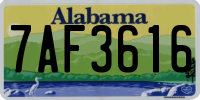AL license plate 7AF3616