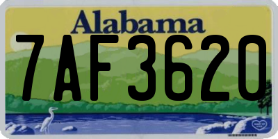 AL license plate 7AF3620