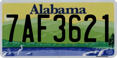 AL license plate 7AF3621
