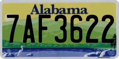 AL license plate 7AF3622
