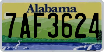 AL license plate 7AF3624