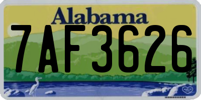 AL license plate 7AF3626