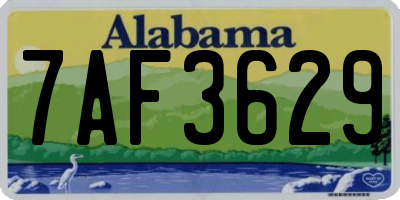 AL license plate 7AF3629
