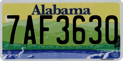 AL license plate 7AF3630
