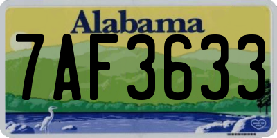 AL license plate 7AF3633