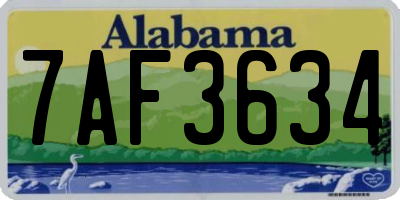 AL license plate 7AF3634