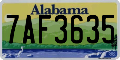 AL license plate 7AF3635