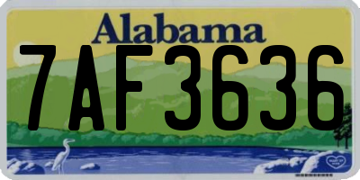 AL license plate 7AF3636