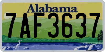 AL license plate 7AF3637