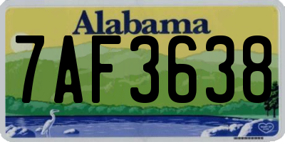AL license plate 7AF3638