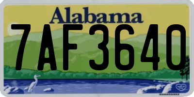 AL license plate 7AF3640