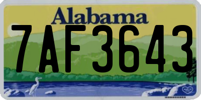 AL license plate 7AF3643