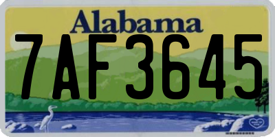 AL license plate 7AF3645