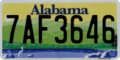 AL license plate 7AF3646