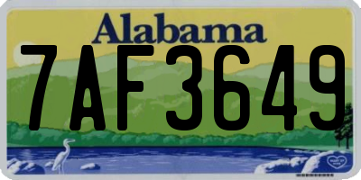 AL license plate 7AF3649