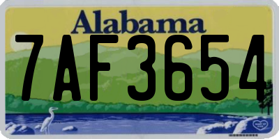 AL license plate 7AF3654