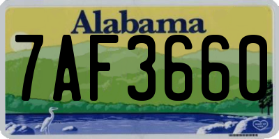 AL license plate 7AF3660