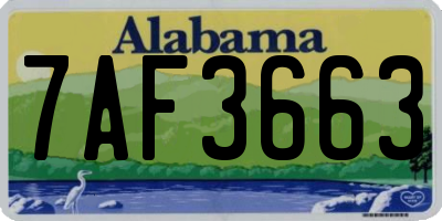 AL license plate 7AF3663