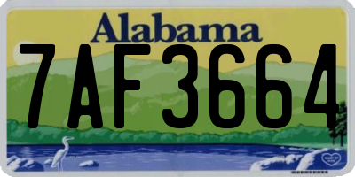AL license plate 7AF3664