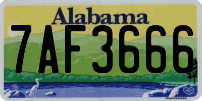 AL license plate 7AF3666