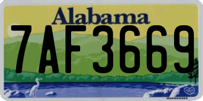 AL license plate 7AF3669