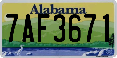 AL license plate 7AF3671