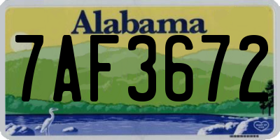 AL license plate 7AF3672