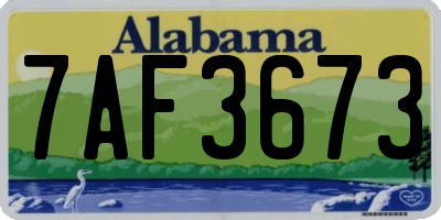 AL license plate 7AF3673