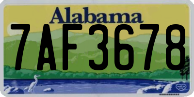 AL license plate 7AF3678